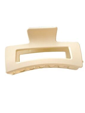 $10 (2 for $16) Large Solid Matte Cream Hair Claw Clip Rectangular Crab Clip